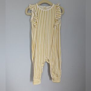 Pehr Yellow and White Striped Baby Romper